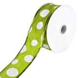 Glittered Jumbo Polka Dots Satin Wired Ribbon, 1-1/2-Inch, 10-Yard