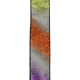 Halloween Glittered Ombre Sheer Wired Ribbon, 1-1/2-Inch, 10-Yard