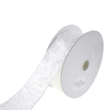 Christmas Glitter Frosted Polyester Wired Ribbon, 10-Yard