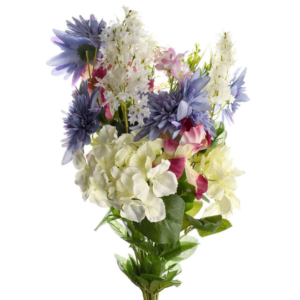 Artificial Satin Peony and Hydrangea Bouquet, Beauty Combination, 31-Inch