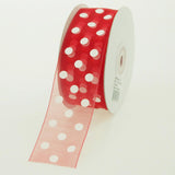 Polka Dot Organza Ribbon, 1-1/2-Inch, 25 Yards