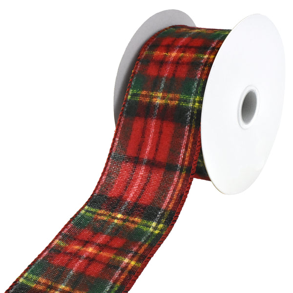 Christmas Classic Flannel Plaid Wired Ribbon, 2-1/2-Inch, 10-Yard