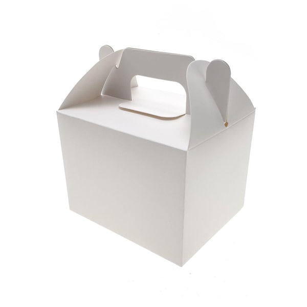 Rectangle Paper Box with Handle, 4-Inch x 3-Inch, 12-Count, White