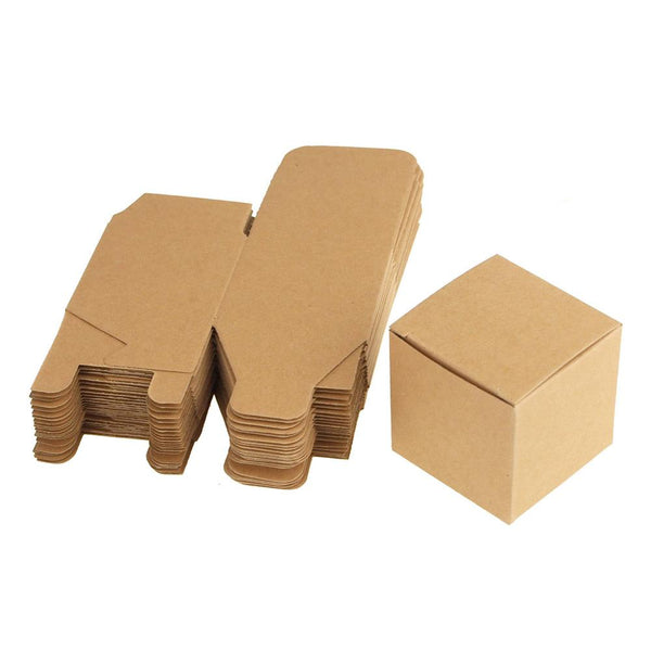 Cube Paper Gift Boxes, 2-Inch, 24-Piece, Natural