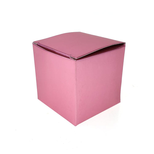 Cube Metallic Paper Gift Favor Boxes, 2-Inch, 24-Count, Pink