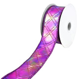 Holographic Diamonds Wired Ribbon, 1-1/2-Inch, 10-Yard