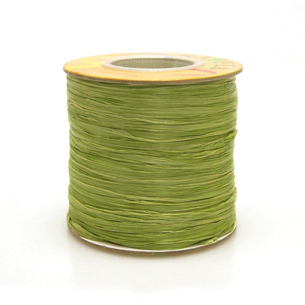 Matte Raffia Ribbon, 1/4-Inch, 100-Yard, Moss Green