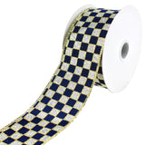 Glittered Checker Board Wired Ribbon, 2-1/2-Inch, 10-Yard