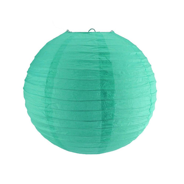 Round Paper Lantern Hanging Decor, 10-Inch, Aqua