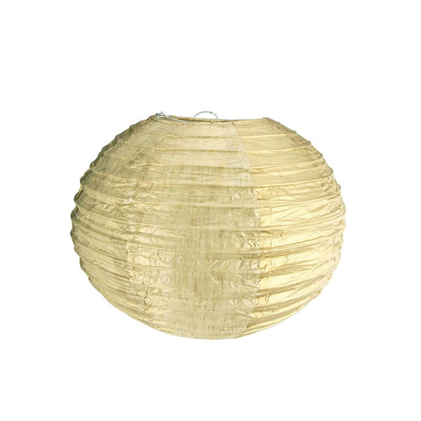 Round Paper Lantern Hanging Decor, 10-Inch, Gold