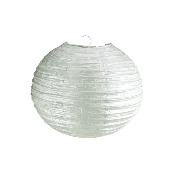 Round Paper Lantern Hanging Decor, 10-Inch, Silver