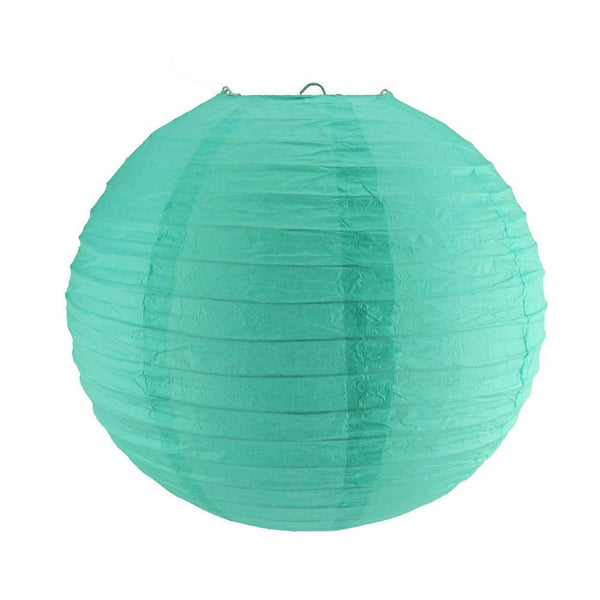 Round Paper Lantern Hanging Decor, 12-Inch, Aqua