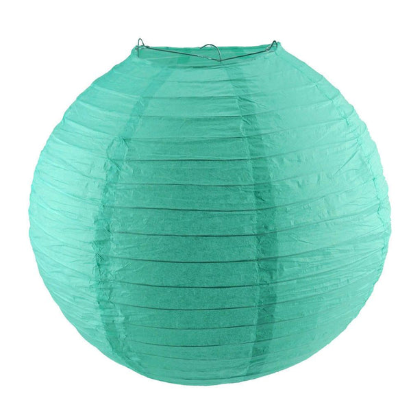 Round Paper Lantern Hanging Decor, 14-Inch, Aqua