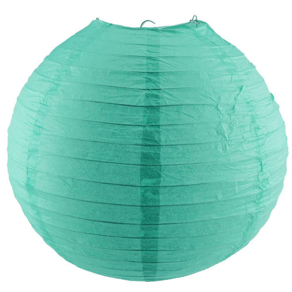 Round Paper Lantern Hanging Decor, 18-Inch, Aqua