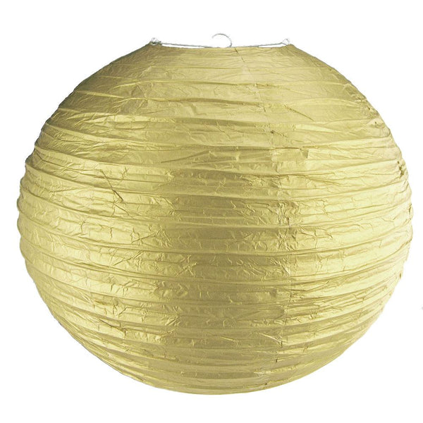 Round Paper Lantern Hanging Decor, 14-Inch, Gold