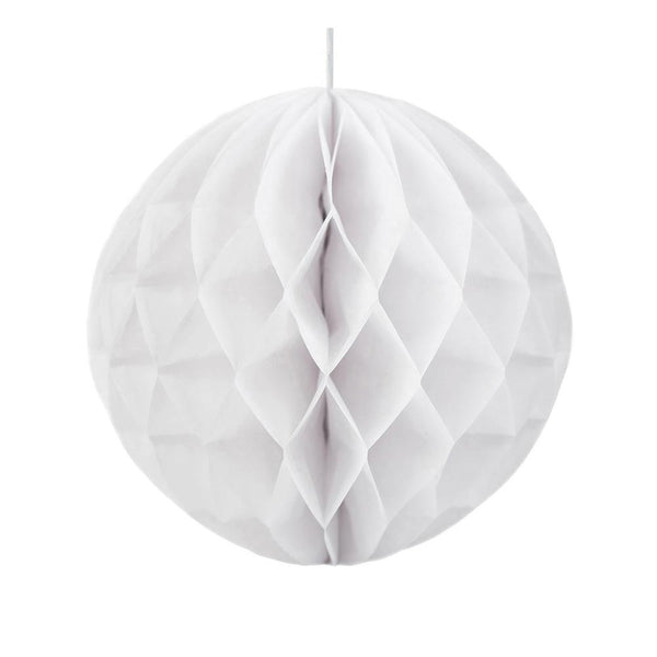 Round Paper Honeycomb Ball, White, 10-Inch