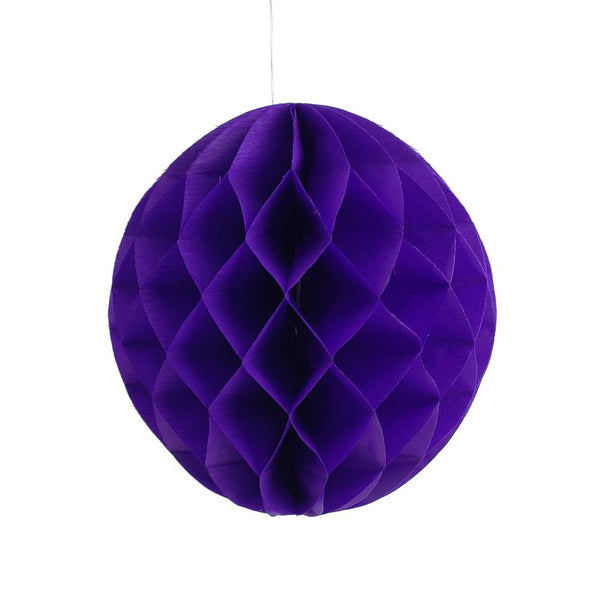 Round Paper Honeycomb Ball, 9-3/4-Inch, Purple