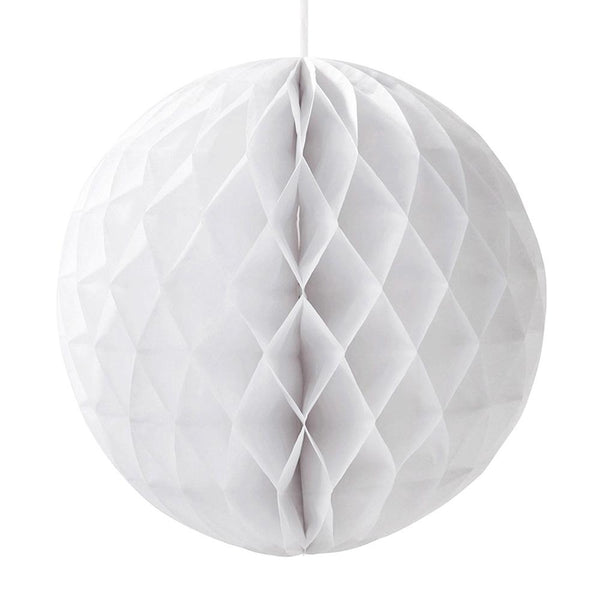 Round Paper Honeycomb Ball, White, 12-Inch