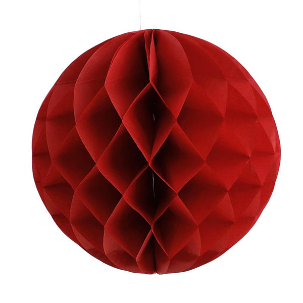 Round Paper Honeycomb Ball, 11-1/4-Inch, Red