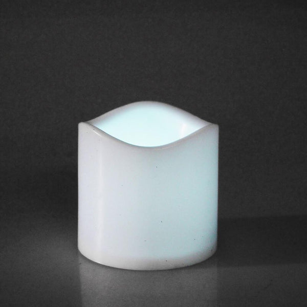 Flameless Plastic Candle LED Light, White, 3-Inch