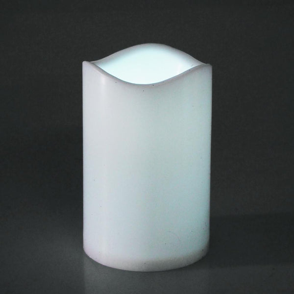 Flameless Plastic Candle LED Light, White, 4-1/2-Inch