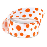 White Grosgrain Polka Dot Ribbon, 1-1/2-Inch, 25 Yards