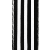 Flocked Classic Cabana Stripes Wired Ribbon, 2-1/2-Inch, 10-Yard - Black