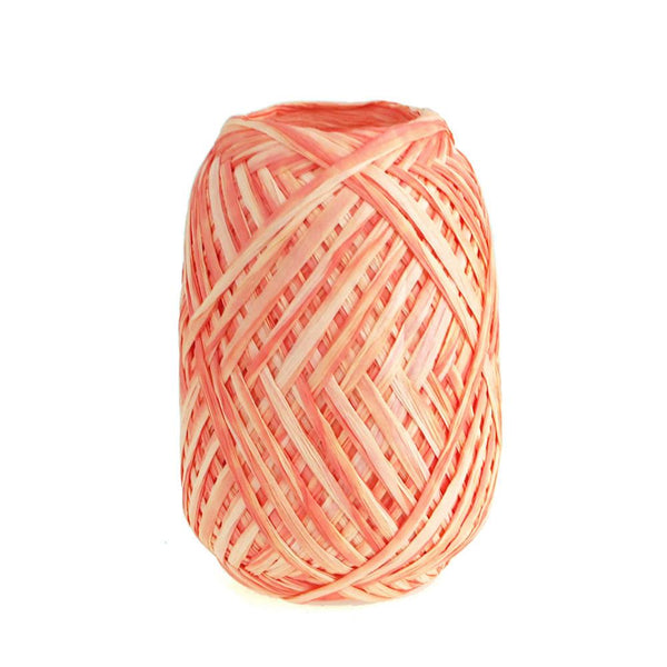 Paper Raffia Rolls, Two-tone, 18mm, 100 Yards, Peach