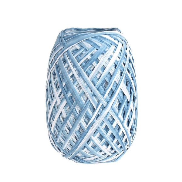 Paper Raffia Rolls, Two-tone, 18mm, 100 Yards, Blue