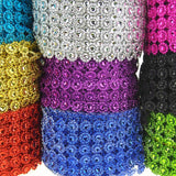 Flower Rhinestone Diamond Mesh Wrap Ribbon, 4-Inch, 10 Yards