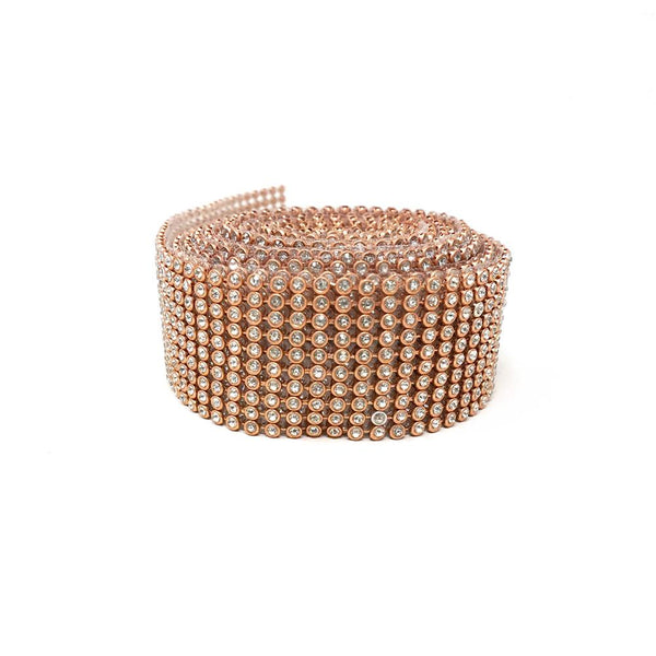 Rhinestone Ribbon Craft Trim, 1-1/4-Inch, 2 Yards, Rose Gold