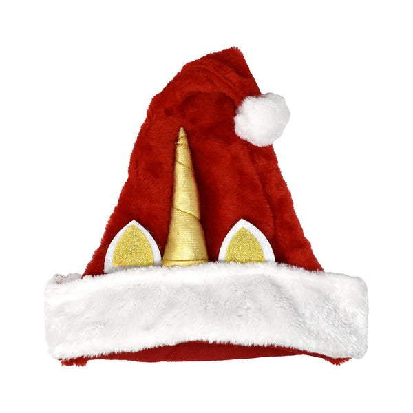 Christmas Unicorn Santa Hat, 17-Inch