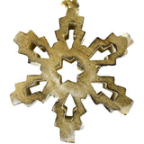 Wooden Snowflake Metallic Edge Christmas Ornament, 3-3/4-Inch