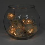 Battery Operated Rattan Wicker Ball String Lights, 40-Inch