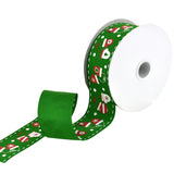 Christmas Mittens Dash Edge Grosgrain Ribbon, 1-1/2-Inch, 10-Yard - Green