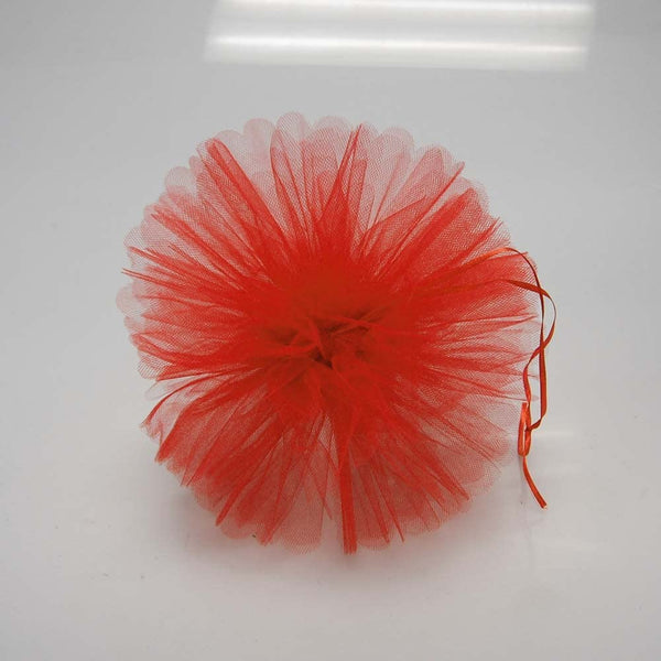 Tulle Pom Poms Ball Centerpiece, 4-Piece, 10-Inch, Red