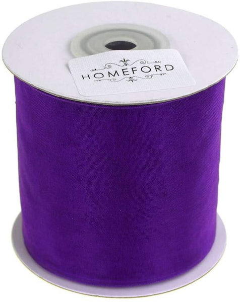 Plain Sheer Organza Ribbon, 2-3/4-inch, 25 Yards, Plum