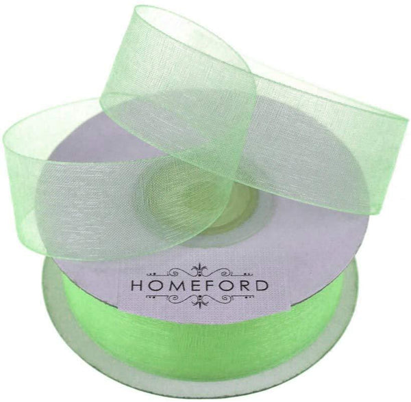 Sheer Organza Ribbon, 7/8-inch, 25-yard, Mint Green