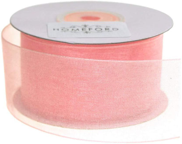 Plain Sheer Organza Ribbon, 1-1/2-Inch, 25 Yards, Light Pink