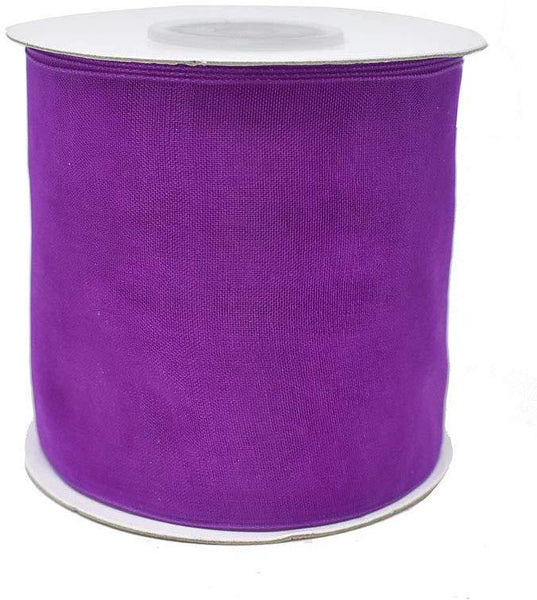 Plain Sheer Organza Ribbon, 2-3/4-inch, 25 Yards, Purple