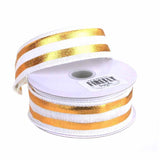 Embossed Stripes Soft Canvas Ribbon Wired Edge, 10 Yards