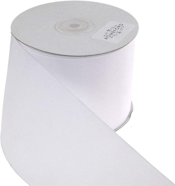 Solid Grosgrain Ribbon, 3-Inch, 25 Yards, White