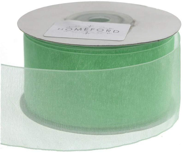 Plain Sheer Organza Ribbon, 1-1/2-Inch, 25 Yards, Mint Green