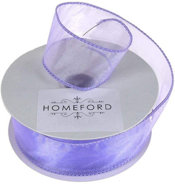 Sheer Organza Wired Edge Ribbon, 1-1/2-Inch, 10 Yards, Lavender