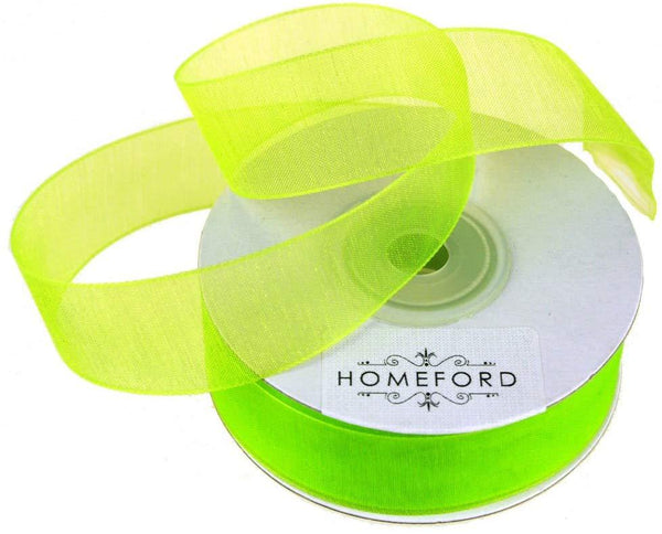 Sheer Organza Ribbon, 7/8-inch, 25-yard, Apple Green