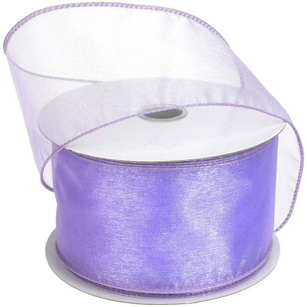 Sheer Chiffon Ribbon Wired Edge, 2-1/2-Inch, 25 Yards, Iris