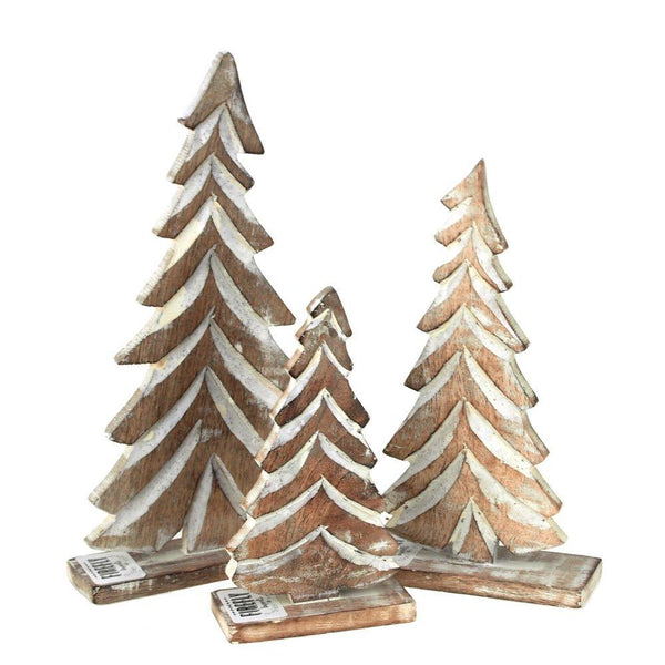 Wooden Christmas Tree Table-top Ornament, Natural