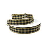 Natural Tan Classic Checkered Wired Ribbon, 5/8-Inch, 10-Yard