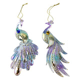 Elegant Peacock Acrylic Christmas Ornaments, 5-Inch, 2-Piece