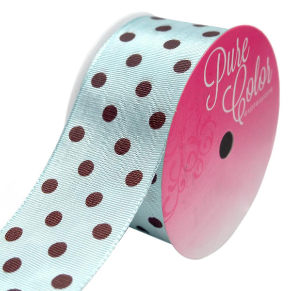 Taffeta Polka Dot Wired Edge Ribbon, Made in Germany, 1-1/2-Inch, 3-Yard